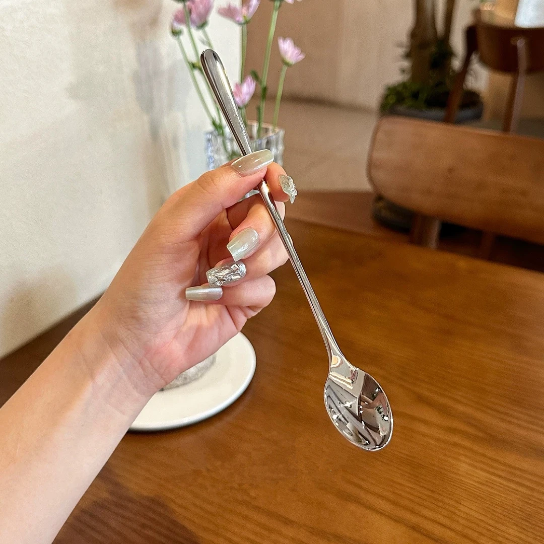 18/10不锈钢长柄咖啡勺子搅拌勺小汤匙调料勺子马克杯创意冰勺