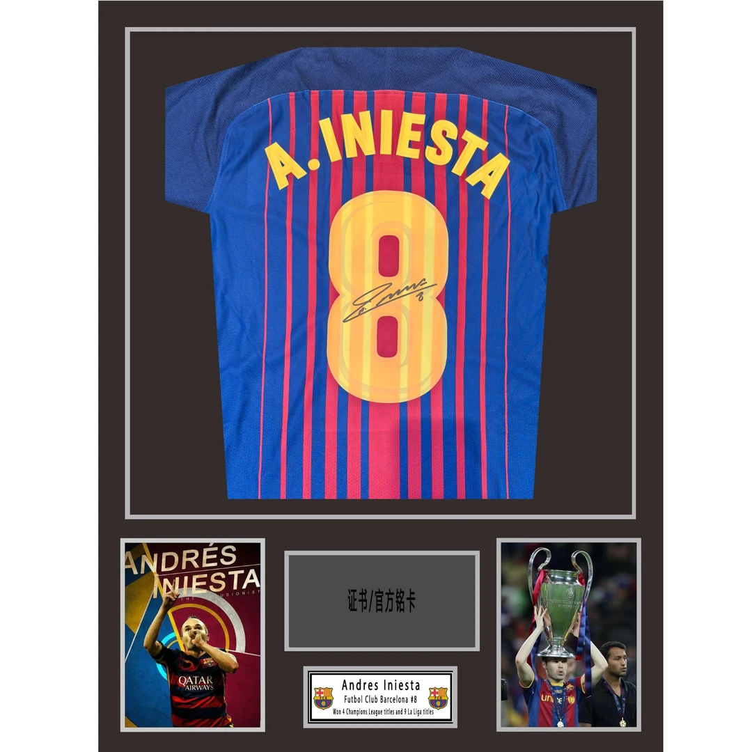 【TIPTOP亲签】伊涅斯塔 巴萨/西班牙亲签球衣 证书EM/ICONS