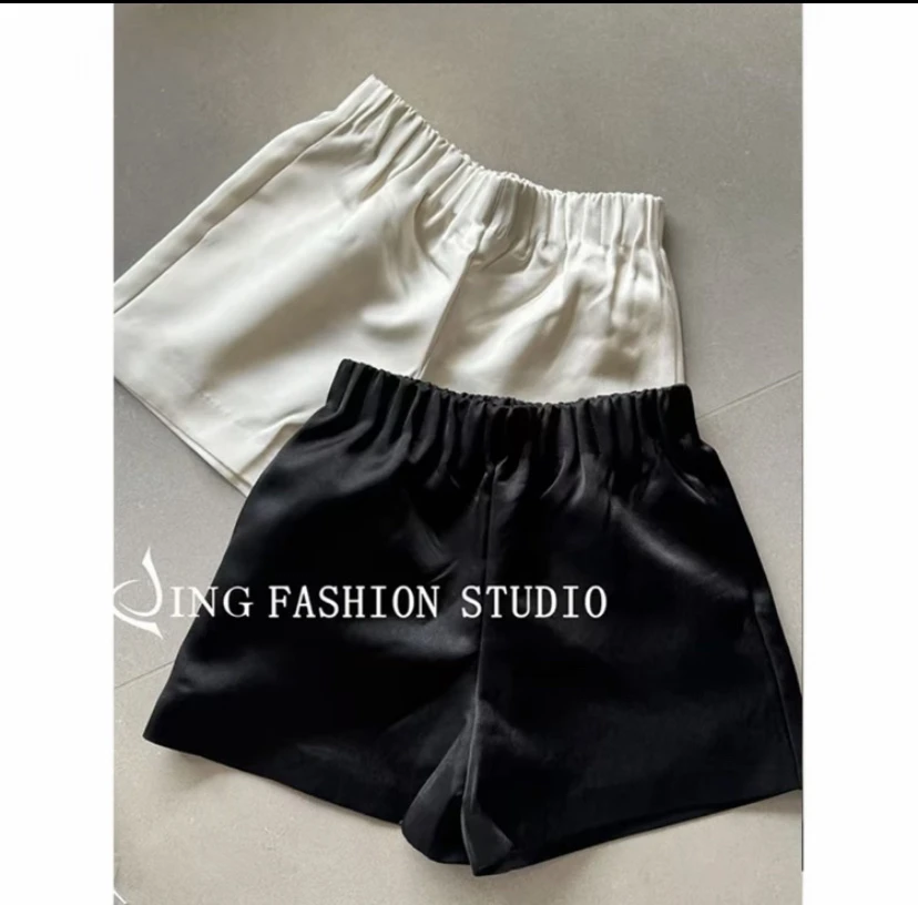 《W高定短裤》72659时尚纯色短裤休闲百搭宽松夏简约修身短裤