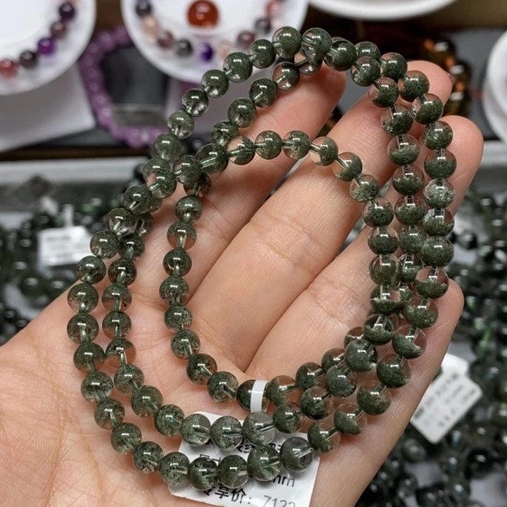 未镶嵌手链水晶绿幽灵聚宝盆多圈