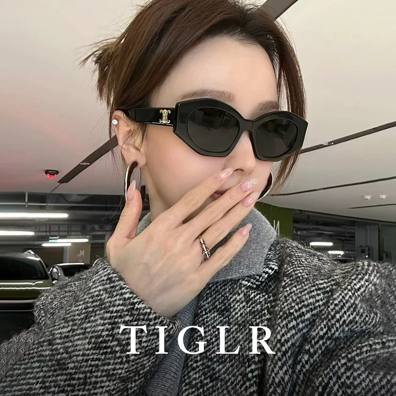 帝格勒高级感凯旋门多边形猫眼墨镜女款偏光太阳眼镜遮阳防紫外线