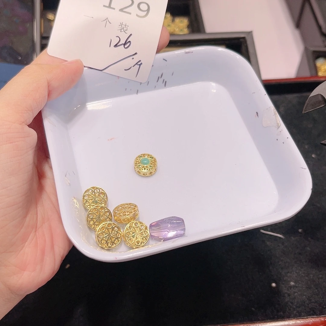 紫晶珠宝半成品银S925镀金镶嵌129