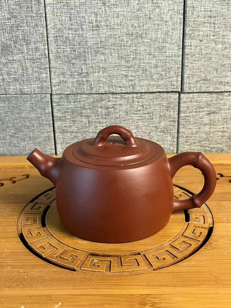 纯手工大红袍竹节井栏紫砂壶