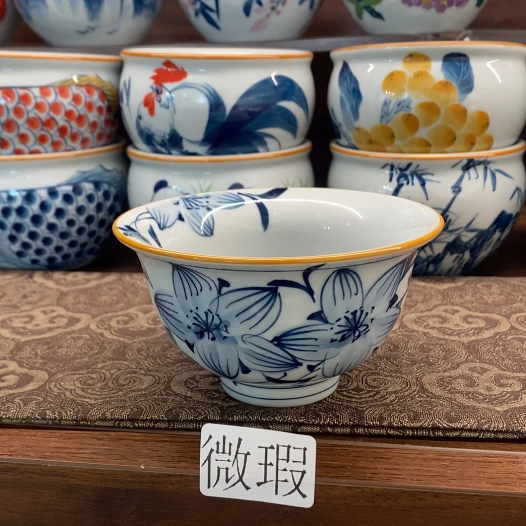 釉下彩老陶泥手工绘制