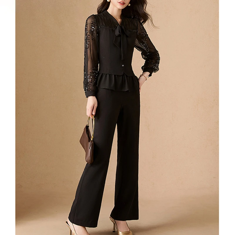 新款优雅新款气质时尚大气休闲收腰套裤-24625-ASJ