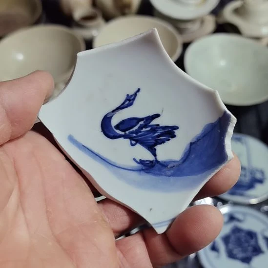 瓷片青花影青杯垫学习标本