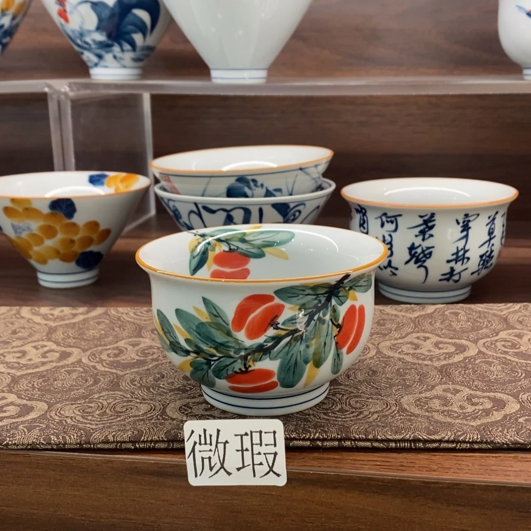 釉下彩老陶泥手工绘制
