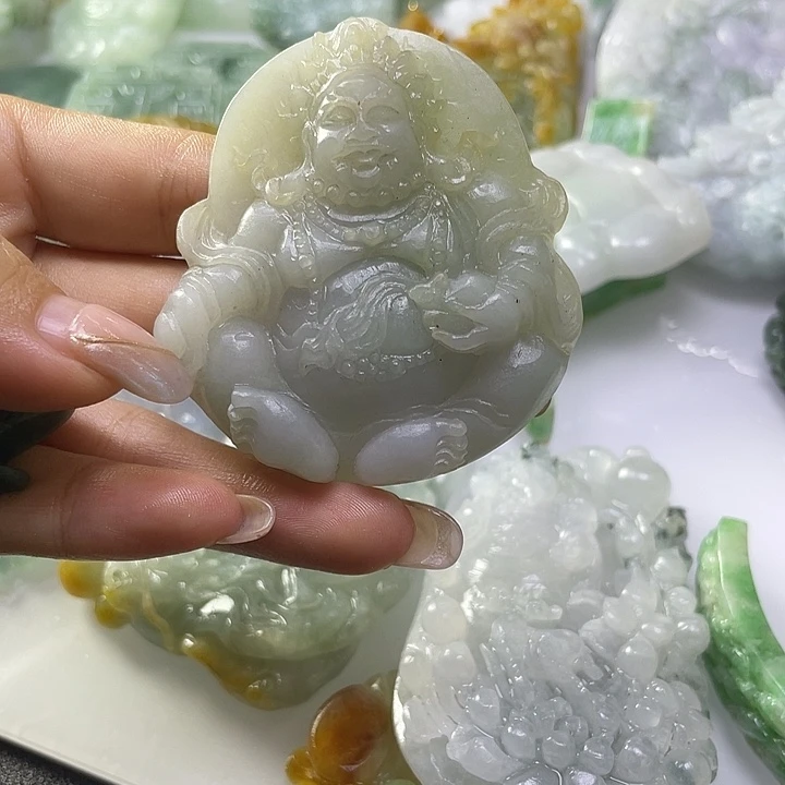 野***狼未镶嵌定制翡翠毛货12