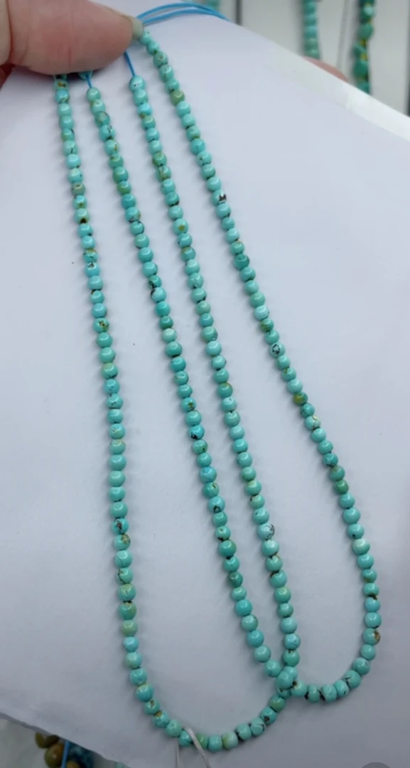 天然原矿绿松石米链卡3+