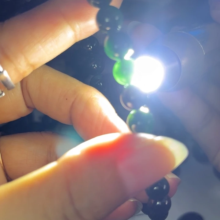 翡翠未镶嵌手链墨翠7