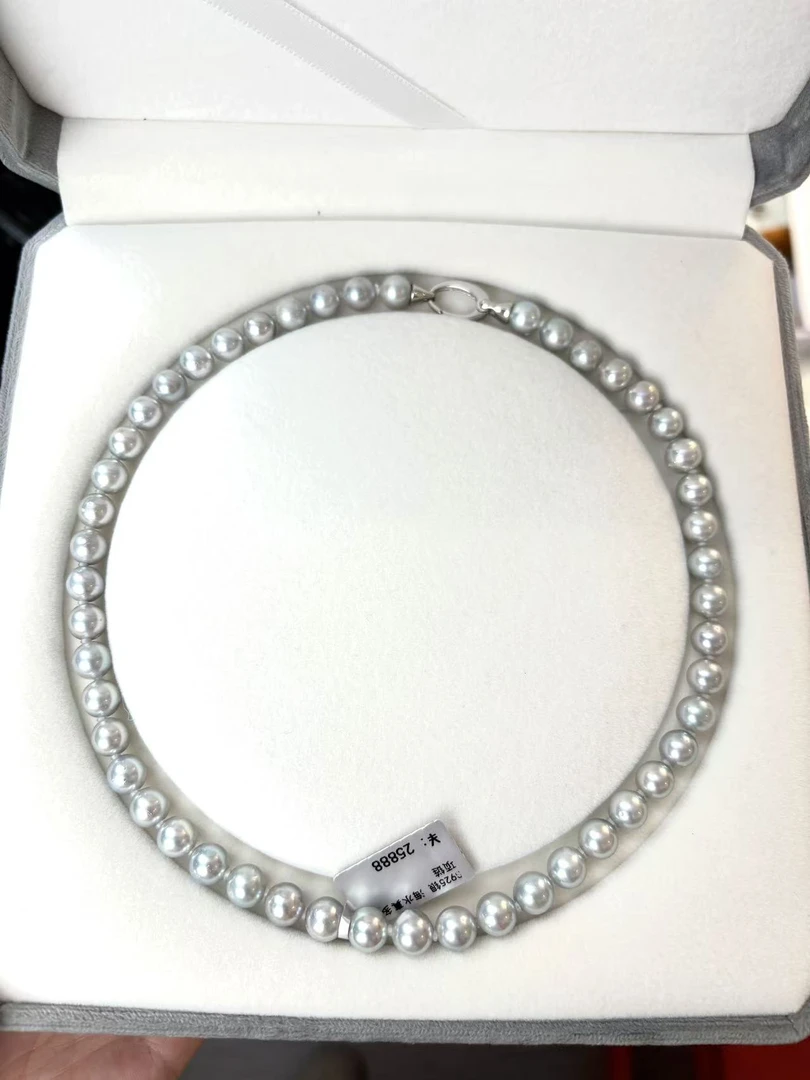 【潇潇甄选】S925银 海水真多麻珍珠项链 8-9mm E205