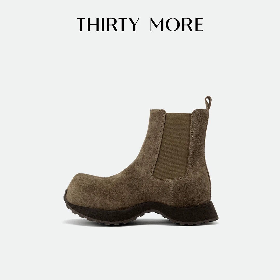 【周末度假】Thirty More厚底烟筒靴女2025秋冬新款复古切尔西靴