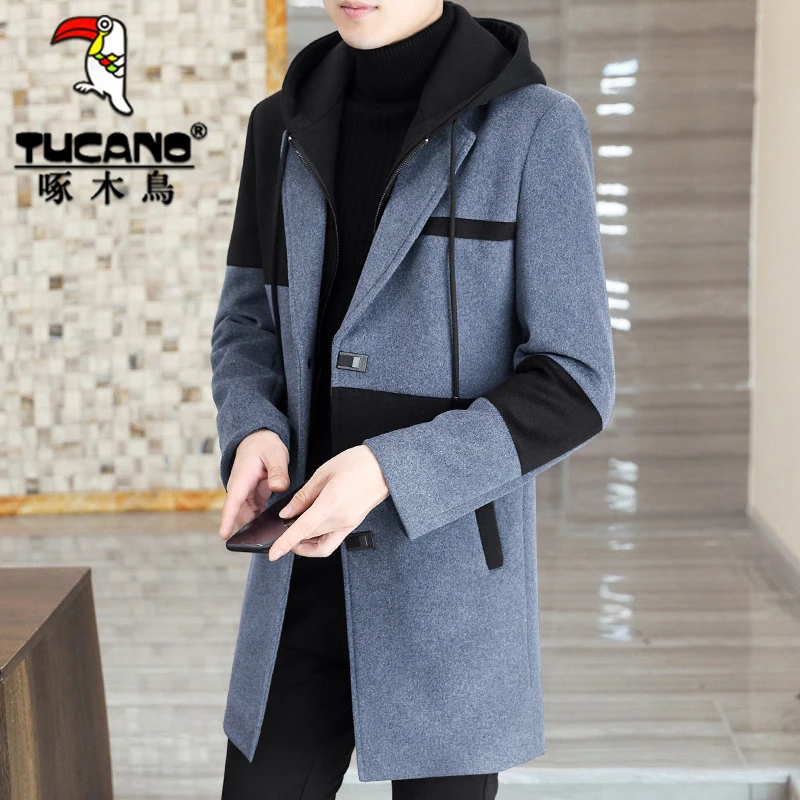 TUCANO/啄木鳥双11好物冬季绵羊毛呢子大衣中长款男毛呢风衣外套