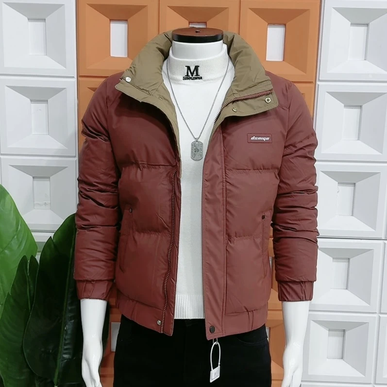 冬季新款棉衣字母立领厚款棉服不起球时尚男装棉服男士休闲百搭潮