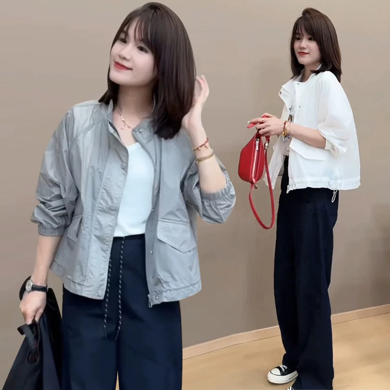 2025夏季薄款设计感休闲防晒衣女装小个子宽松休闲户外防晒短外套