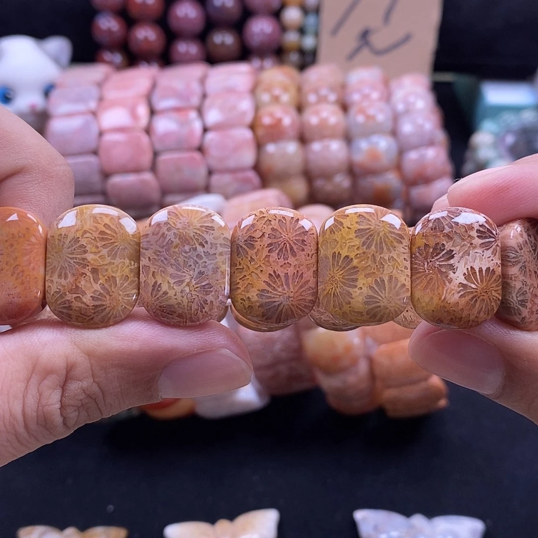 未镶嵌手牌硅化珊瑚（珊瑚玉）12