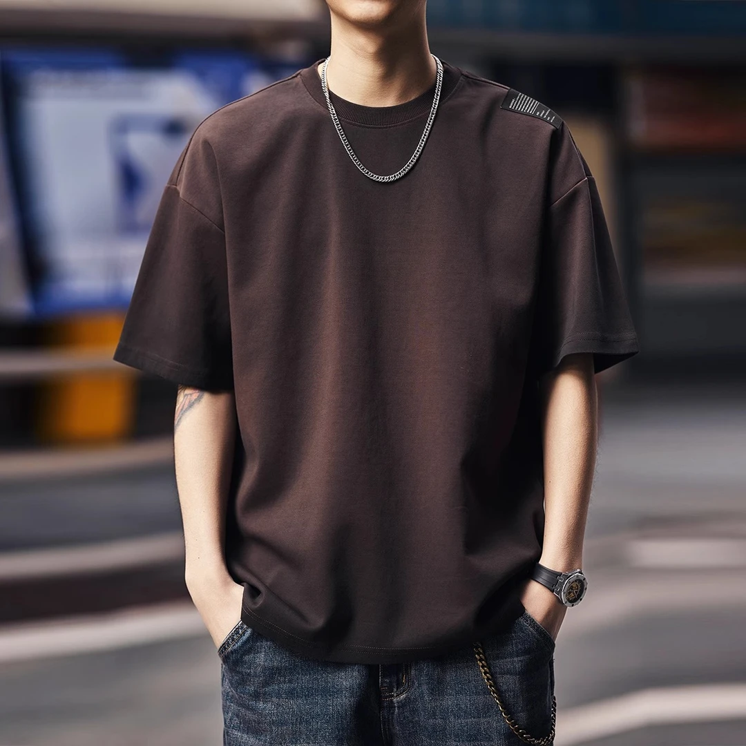 美式潮牌重磅水洗做旧短袖t恤男夏季新款大码宽松休闲半袖体恤衫T