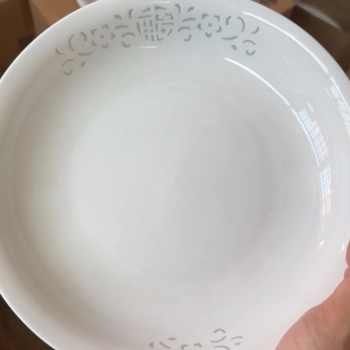 青瓷景德镇陶瓷盘子十英寸一个白色