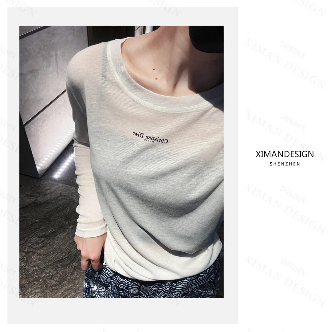 XIM【2025新款DD莱赛尔经典防嗮长袖T恤】新款纯色百搭T恤