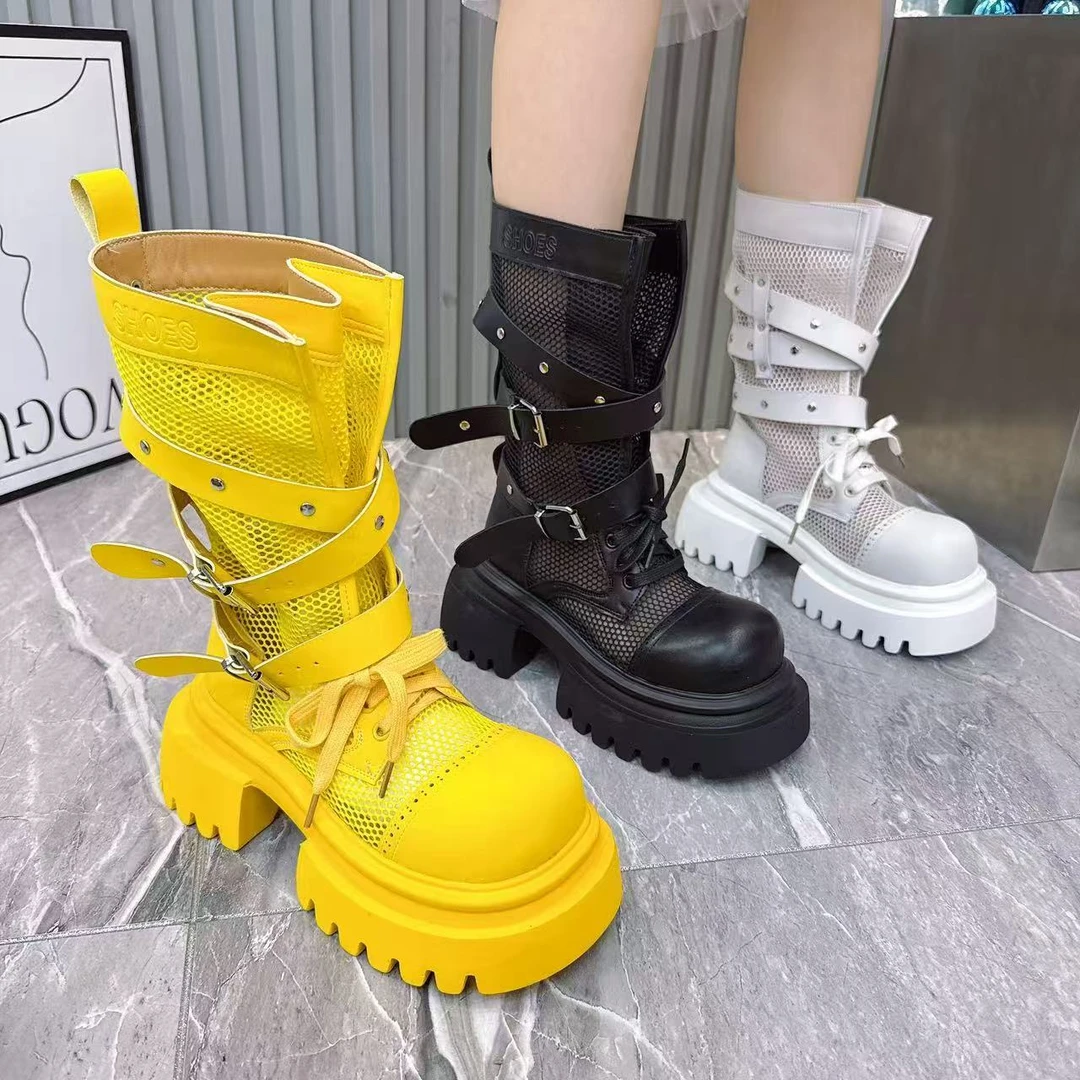 【HeiPa】安暖家春季穿新款厚底带时尚韩版靴子女款