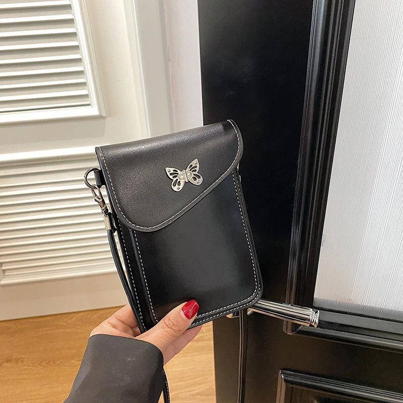 Q3326春季新款时尚百搭手机包简约轻便小众小方包单肩包斜挎竖款