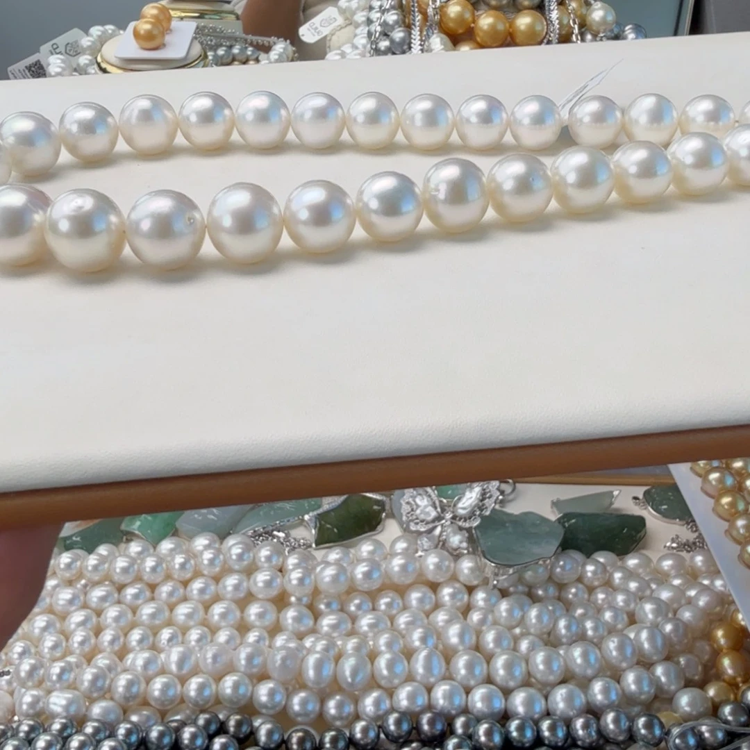 海水珍珠颈饰银S925镶嵌12-15