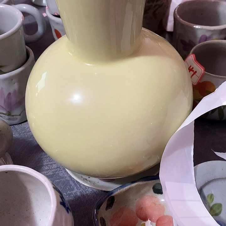 ?***?景德镇奶黄色天球