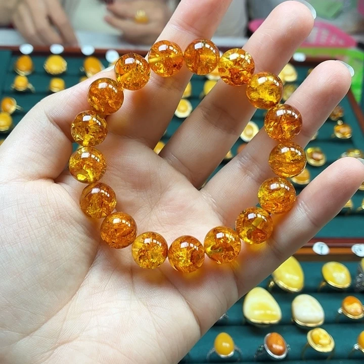 琥珀未镶嵌手串花珀手串