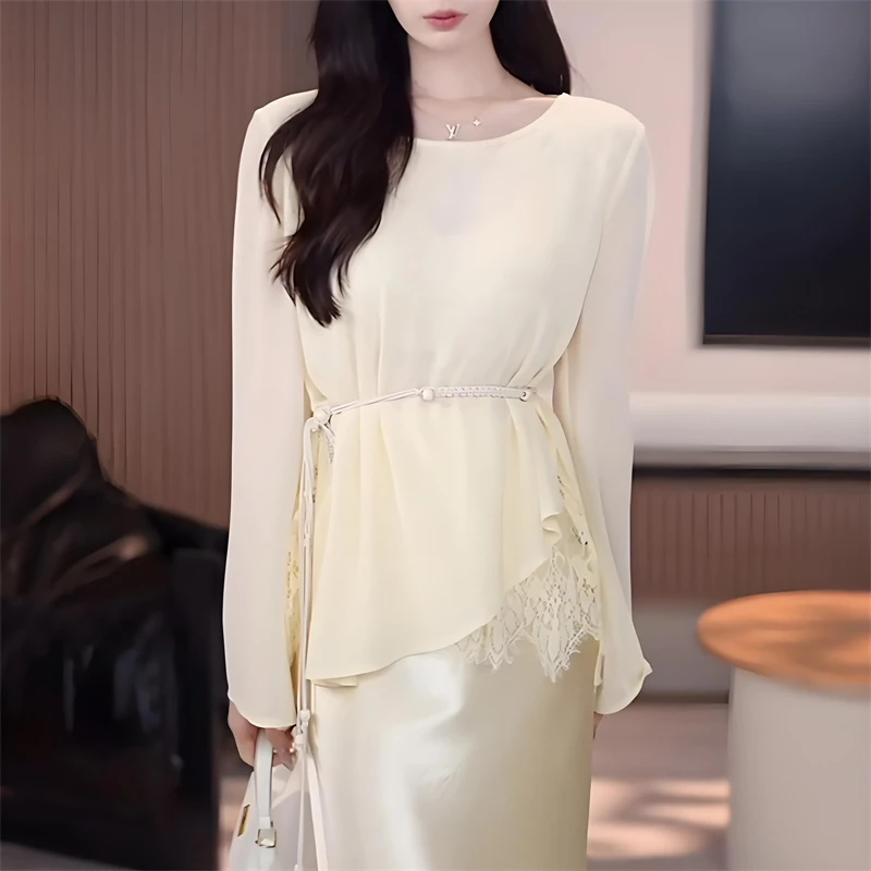 韩系独特绝美漂亮轻薄防晒长袖t恤女早秋新款气质高级感宽松上衣