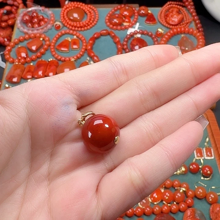 南红玛瑙银S925镶嵌15+