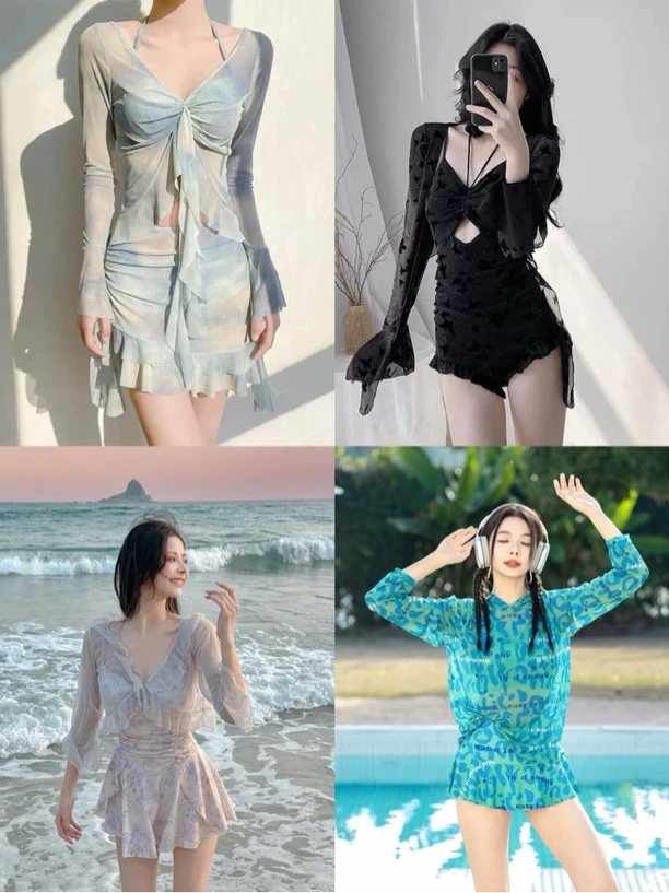 （孤品泳衣）显瘦遮肉连体高级泳衣分体连体泳衣