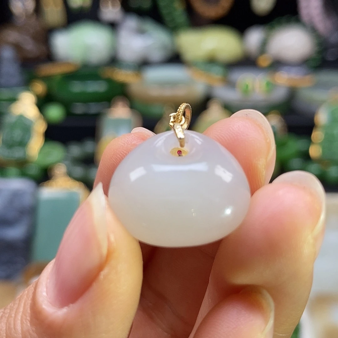 和田玉银S925镶嵌颈饰