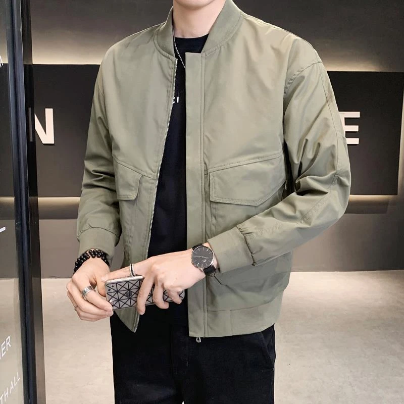 NYIG潮牌立领外套男士春秋男装衣服2025新款痞帅飞行员夹克棒球服