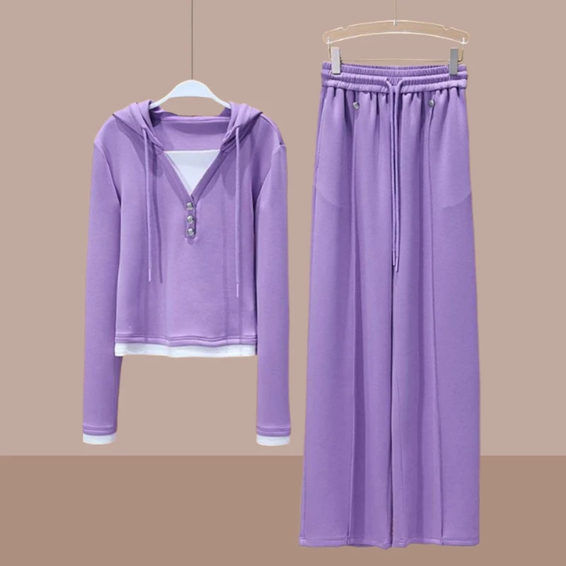 高级感运动套装女春秋欧货炸街休闲灰色复古卫衣两件套小香风减龄