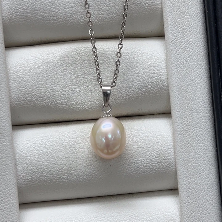 颈饰淡水珍珠银S925镶嵌淡水珍珠 9-10mm 50号