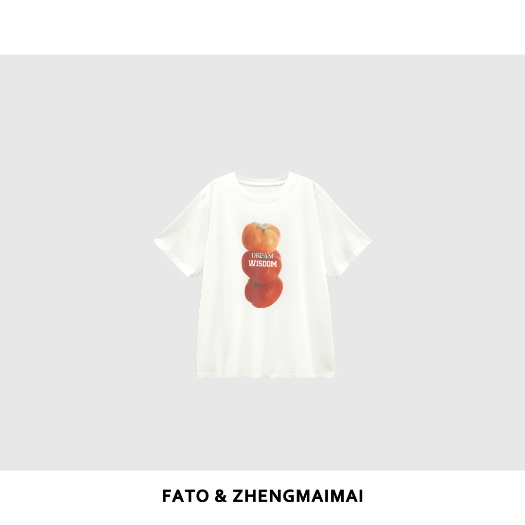 【郑买买】西红柿T 夏季清冷系衣服休闲百搭时尚印花短袖 XM50520T1