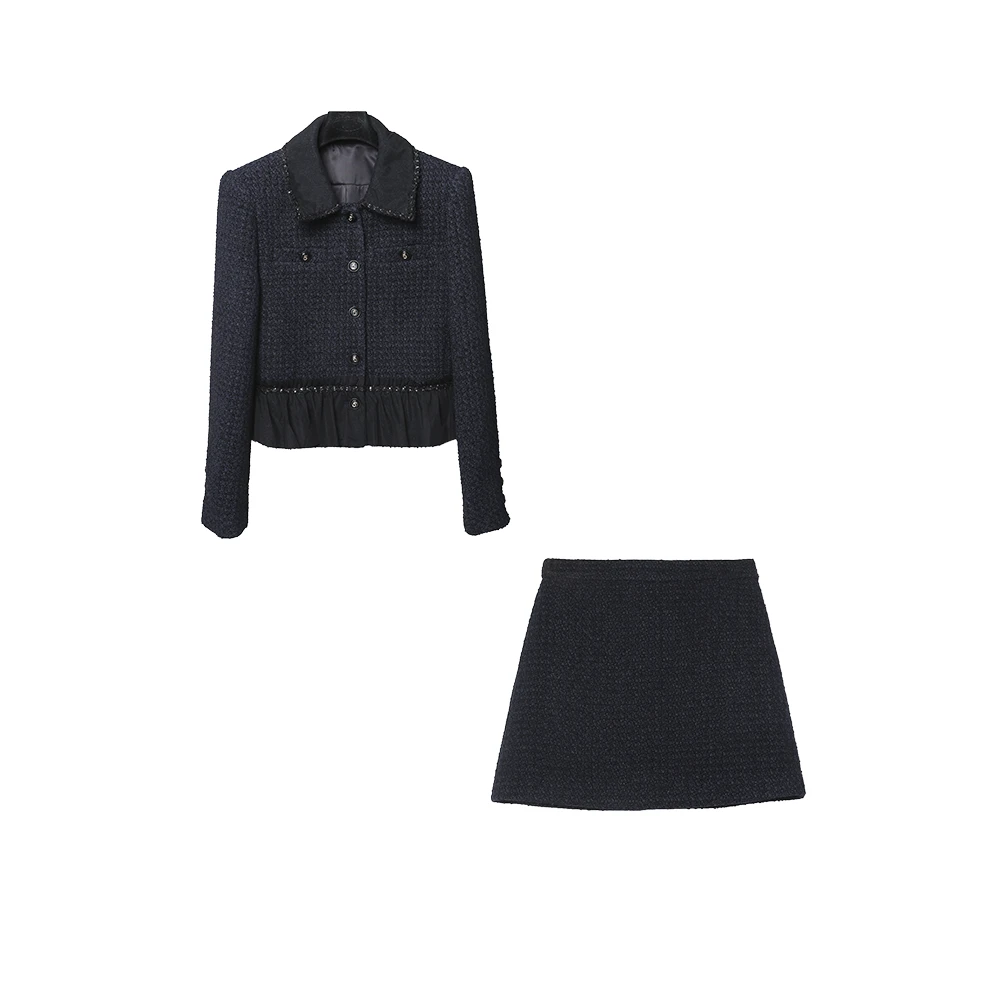 *10轻奢风时尚套装轻职风翻领女装INS风套装气质38210