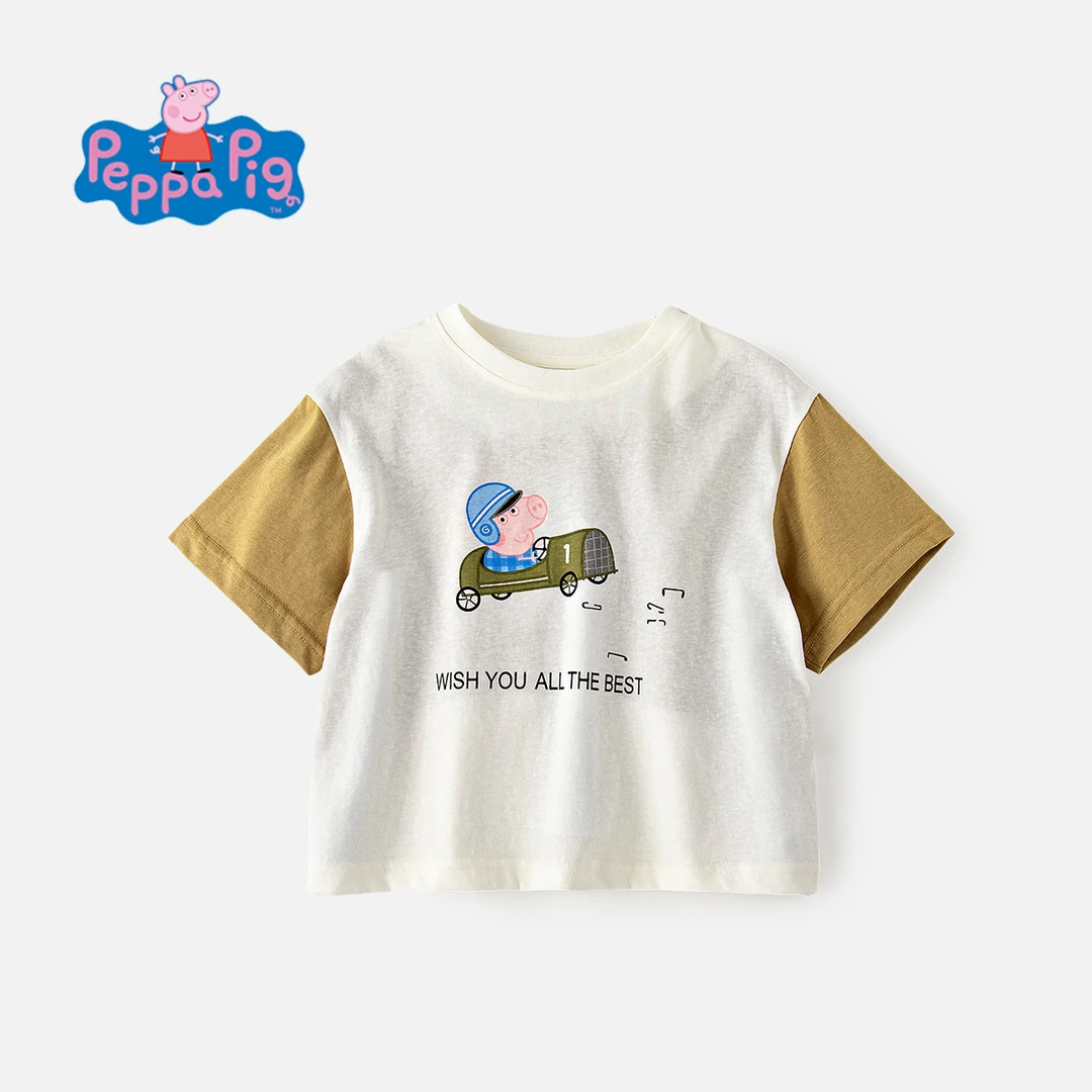 小猪佩奇男童短袖t恤2025新款夏季薄款儿童上衣个性卡通潮流童装