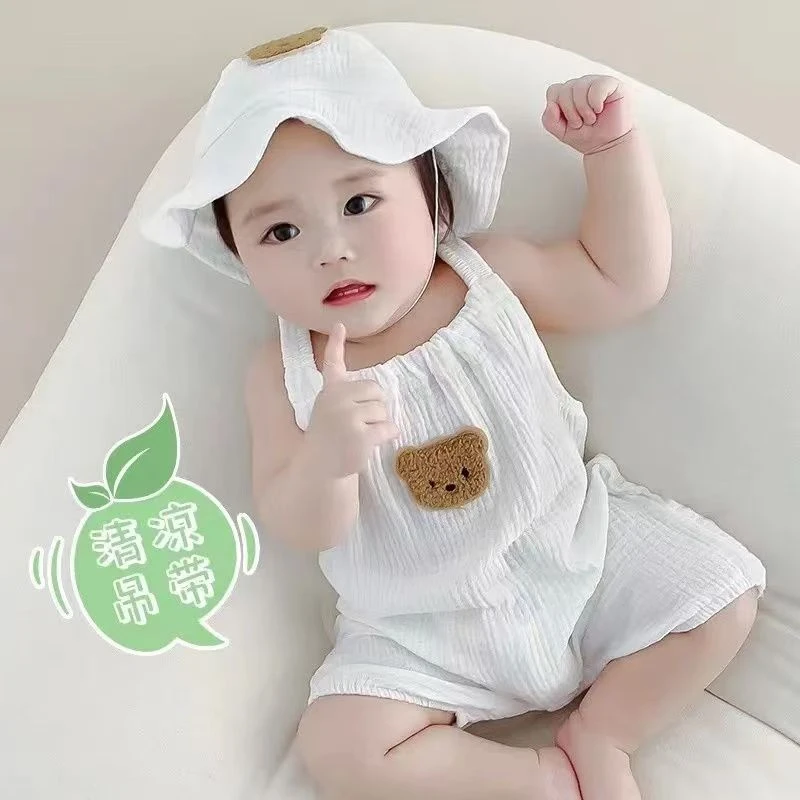 婴儿衣服夏装新生儿女宝连体衣公主满月百天短袖哈衣爬婴儿外出服