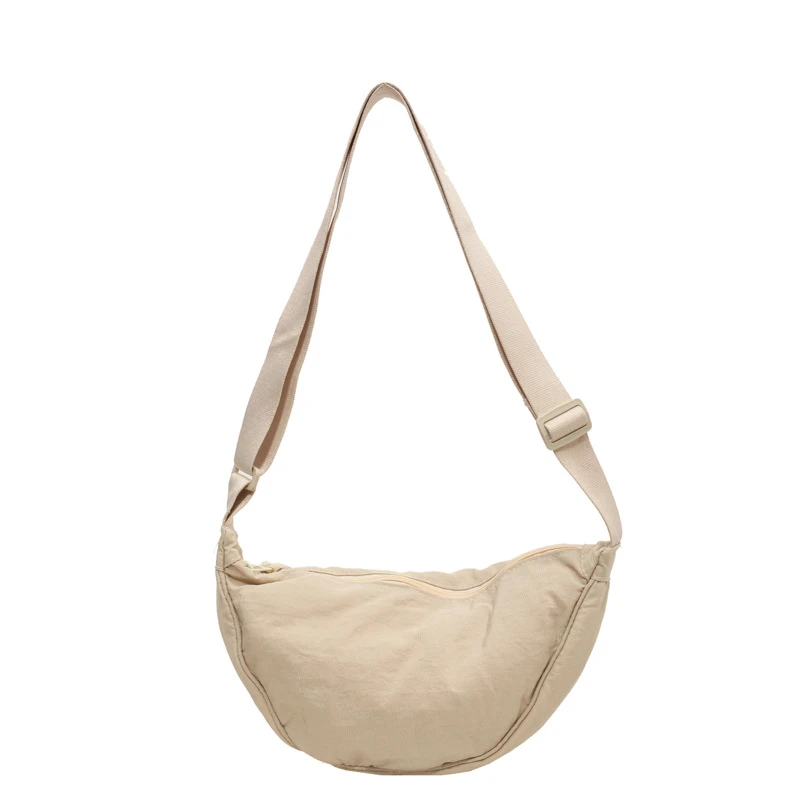 饺子包优家试衣同款女单肩斜挎纯色米白25新款男背拎布包时尚休闲