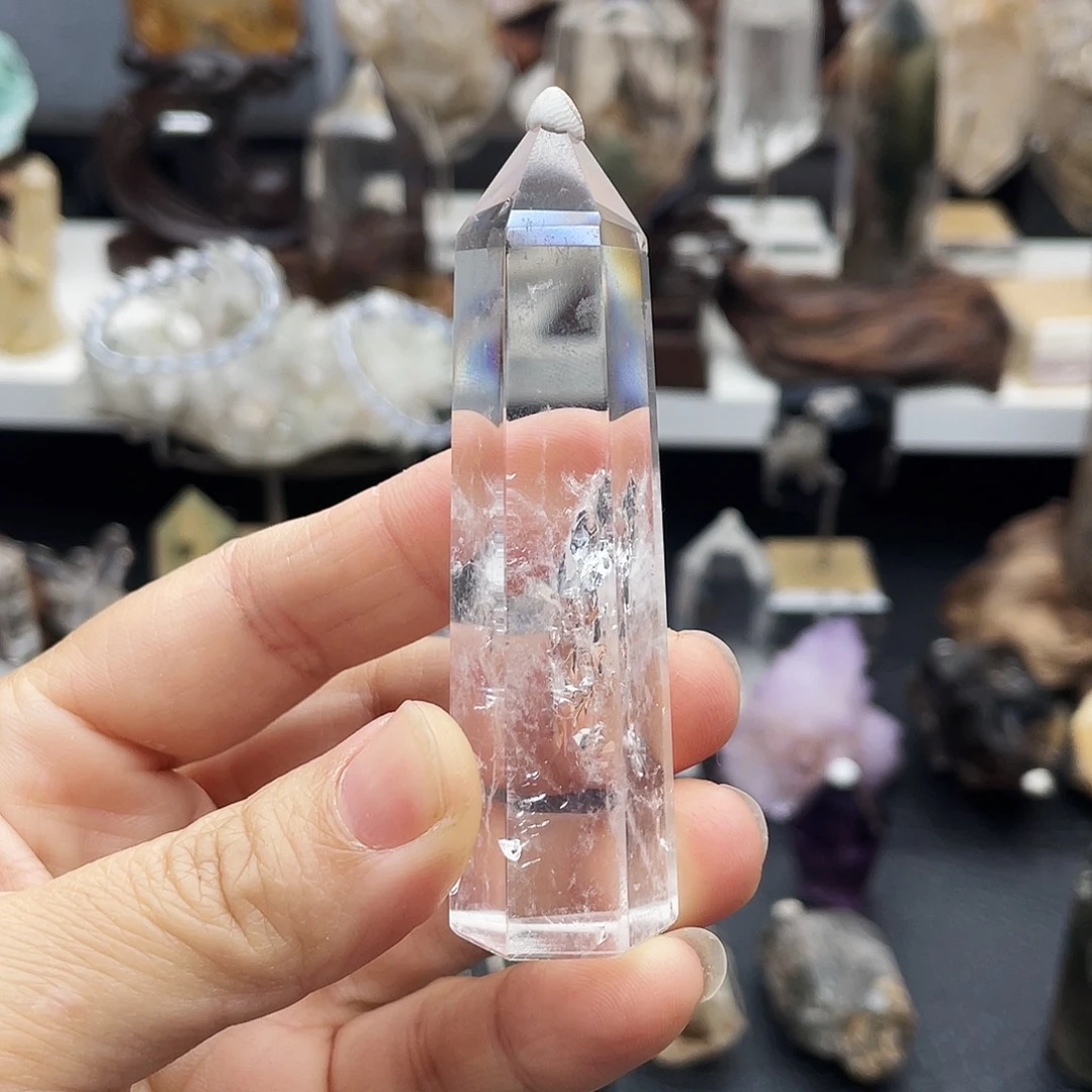 石材消磁白水晶柱福利t28