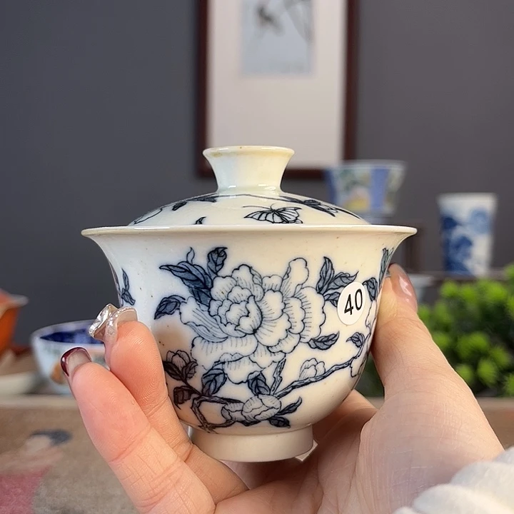摆件景德柴烧茶杯多人