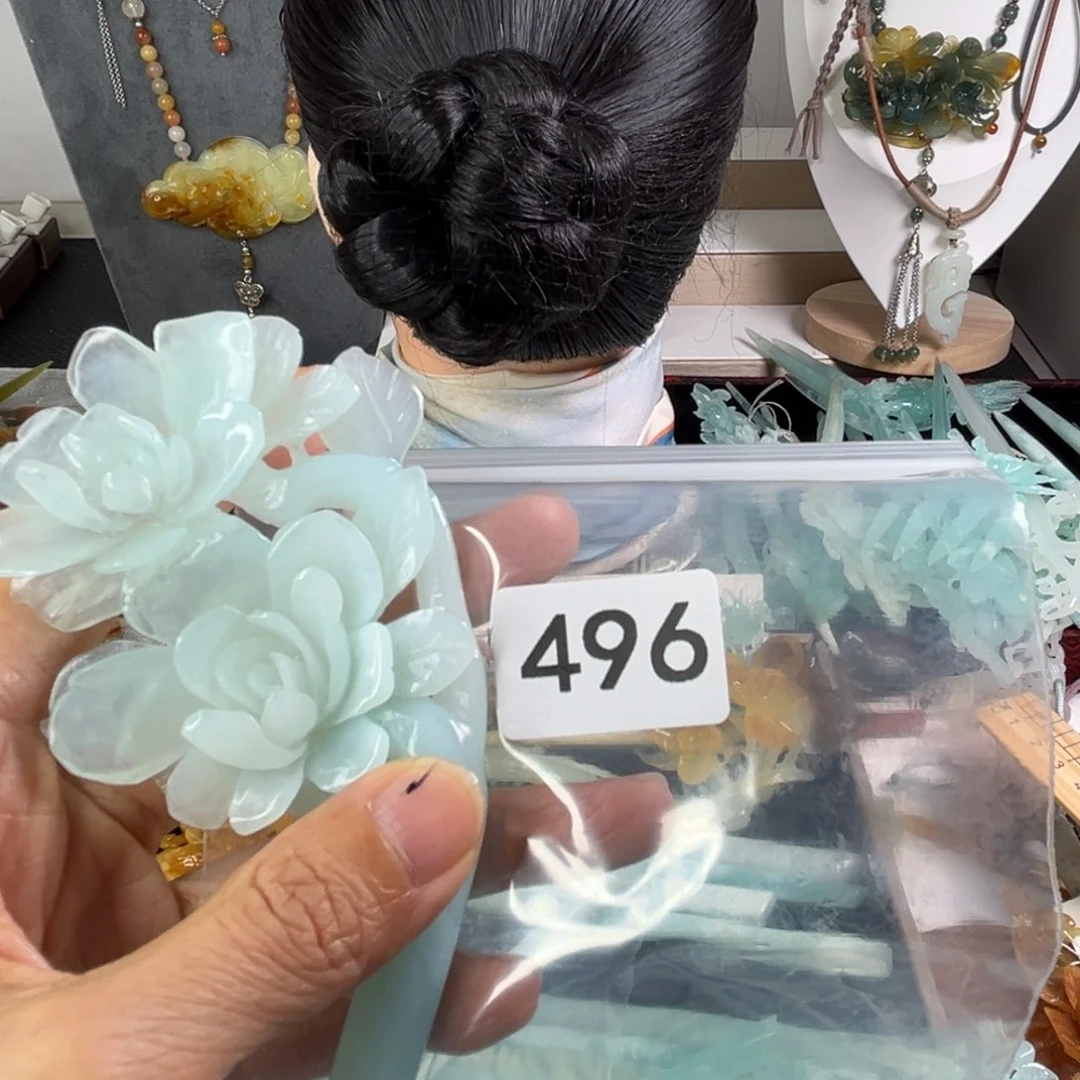 岫玉未镶嵌发饰重***豆