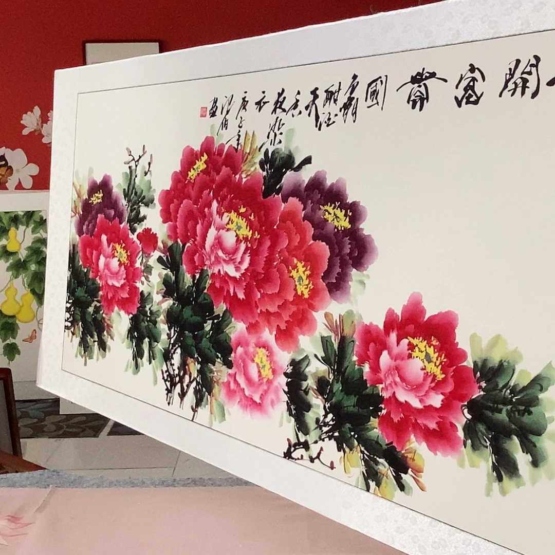 国画手写手绘国画作品82✖️162厘米带框包邮