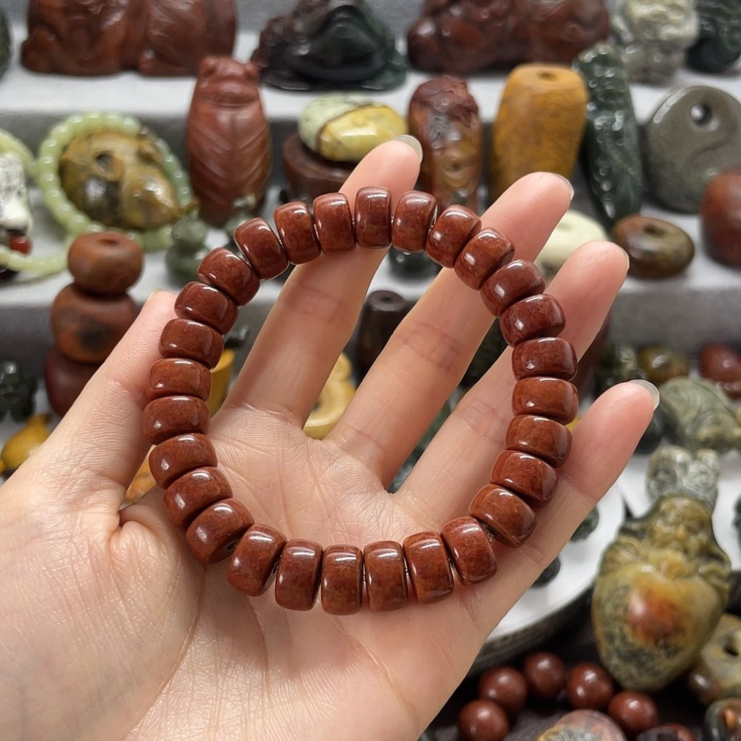 手串未镶嵌岫岩河磨玉（透闪石质玉）柏*