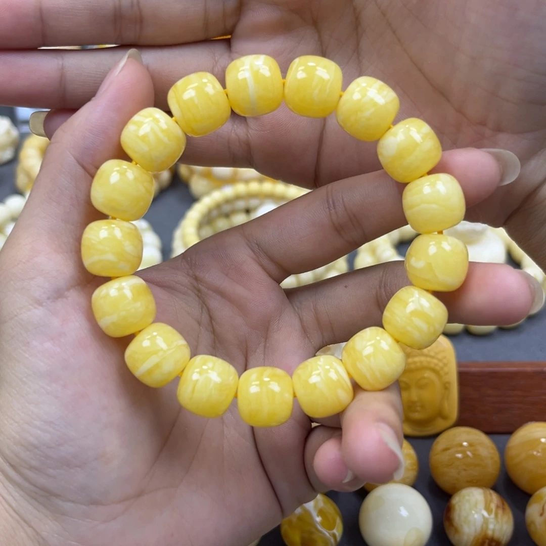 琥珀未镶嵌手串同料老邢手串13mm