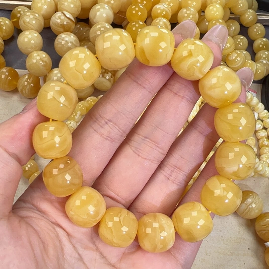 琥珀未镶嵌手链30.5高桩
