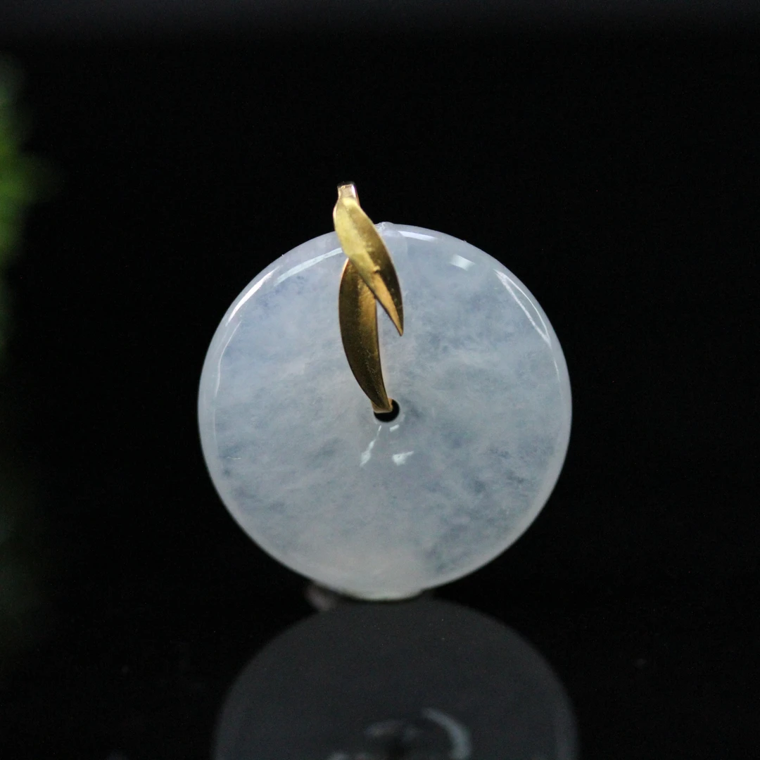 天然缅甸翡翠A货18K金镶福泽绵延平安扣吊坠/1225300/拍卖.