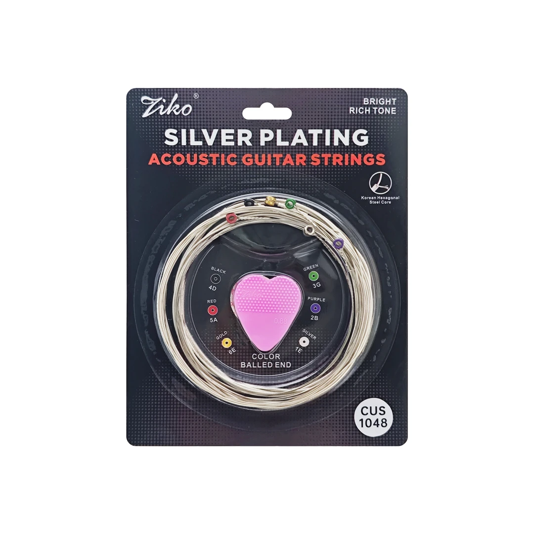 ziko立欧镀银民谣吉他弦手感软镀膜防锈女性初学者吉他琴弦推荐