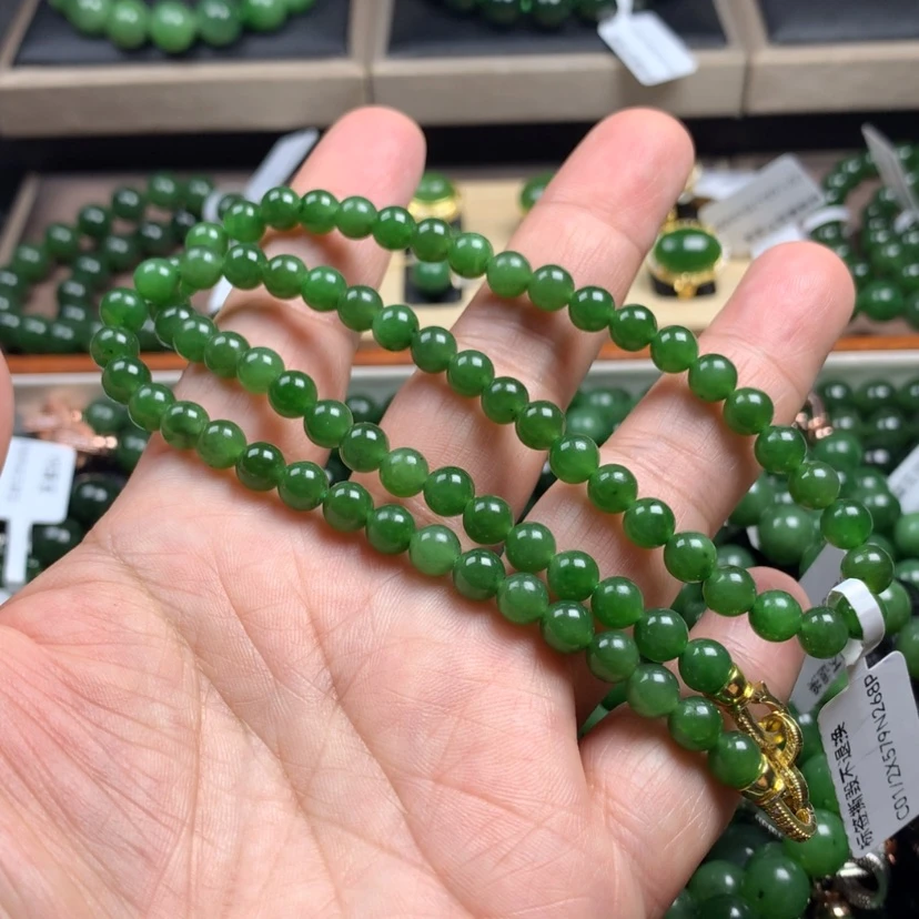 【闪购商品】和田玉（碧玉）颈饰未镶嵌喵*6m m